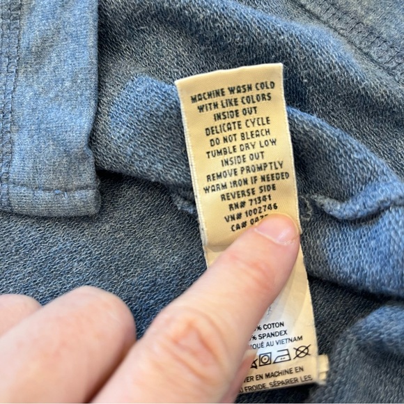 LL Bean Ultrasoft Sweatshirt Zip Robe | Charcoal Blue Heather | Petite Medium - Picture 7 of 10